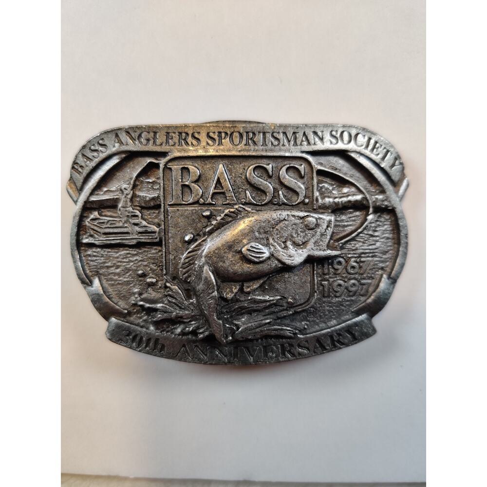 B.A.S.S. Anglers Sportsman Society 30th Anniversary Metal Belt Buckle